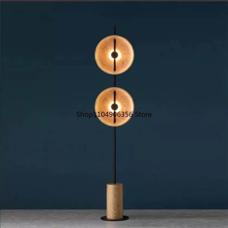 

ins style solid wood simple modern luxury art Nordic high-end living room bedroom model room marble floor lamp