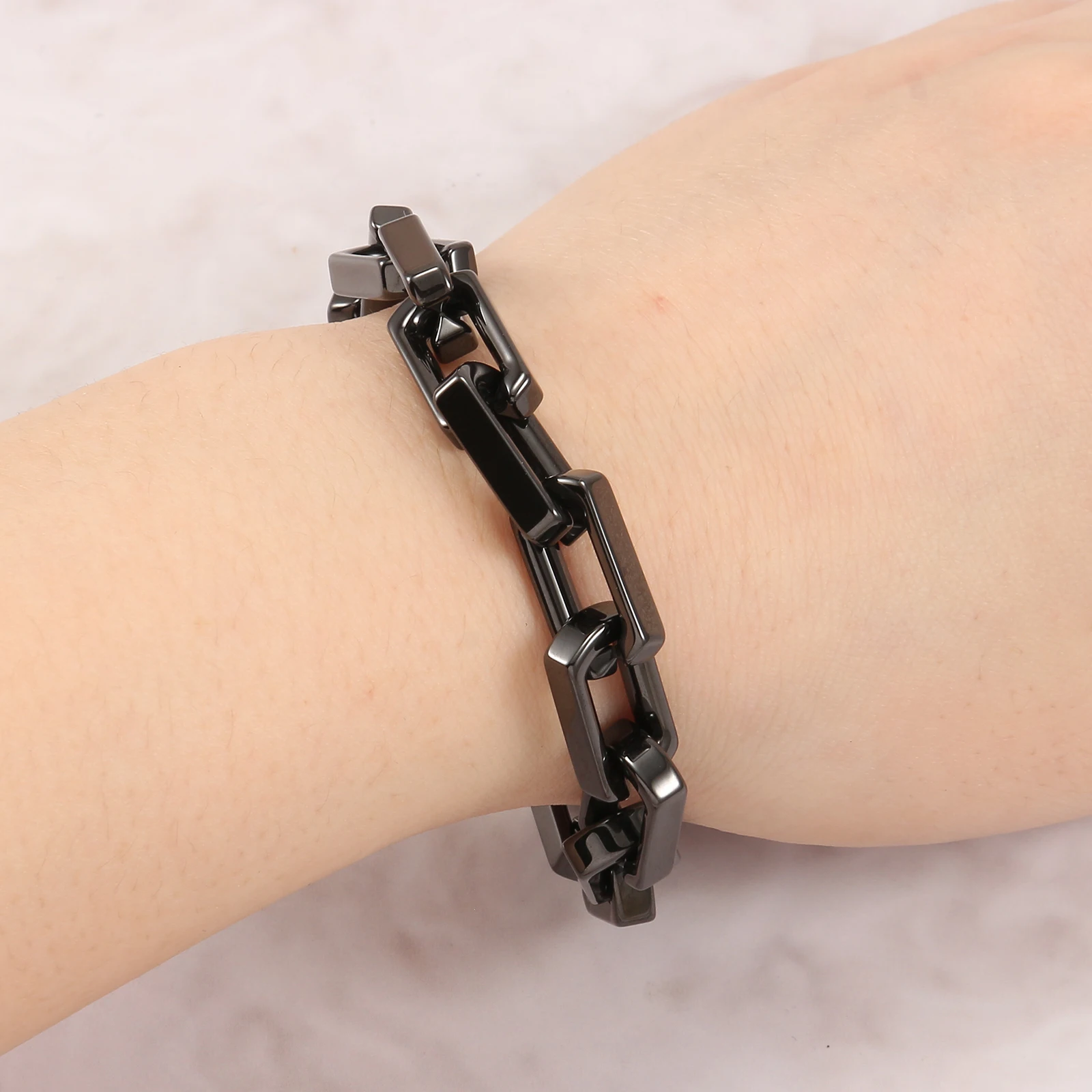 

Black Ceramic Couple Bracelets for Women Men Punk Cool Motorcycle Accessories Charm Wholesale Fashion Jewelry Gift For Boyfriend
