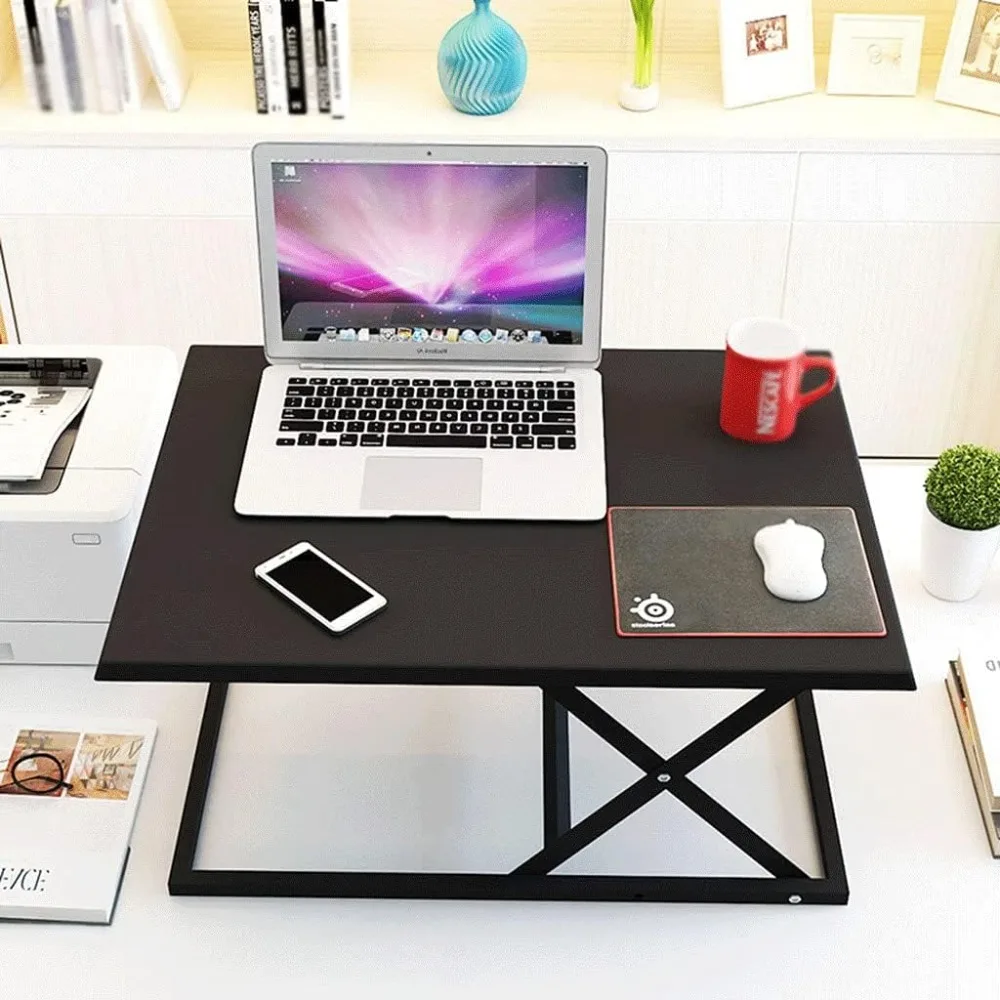 

Standing Desk Stand Up Desks Height Adjustable Sit Stand Converter Laptop Stands Large Wide Rising Black Monitor Desktop Compute