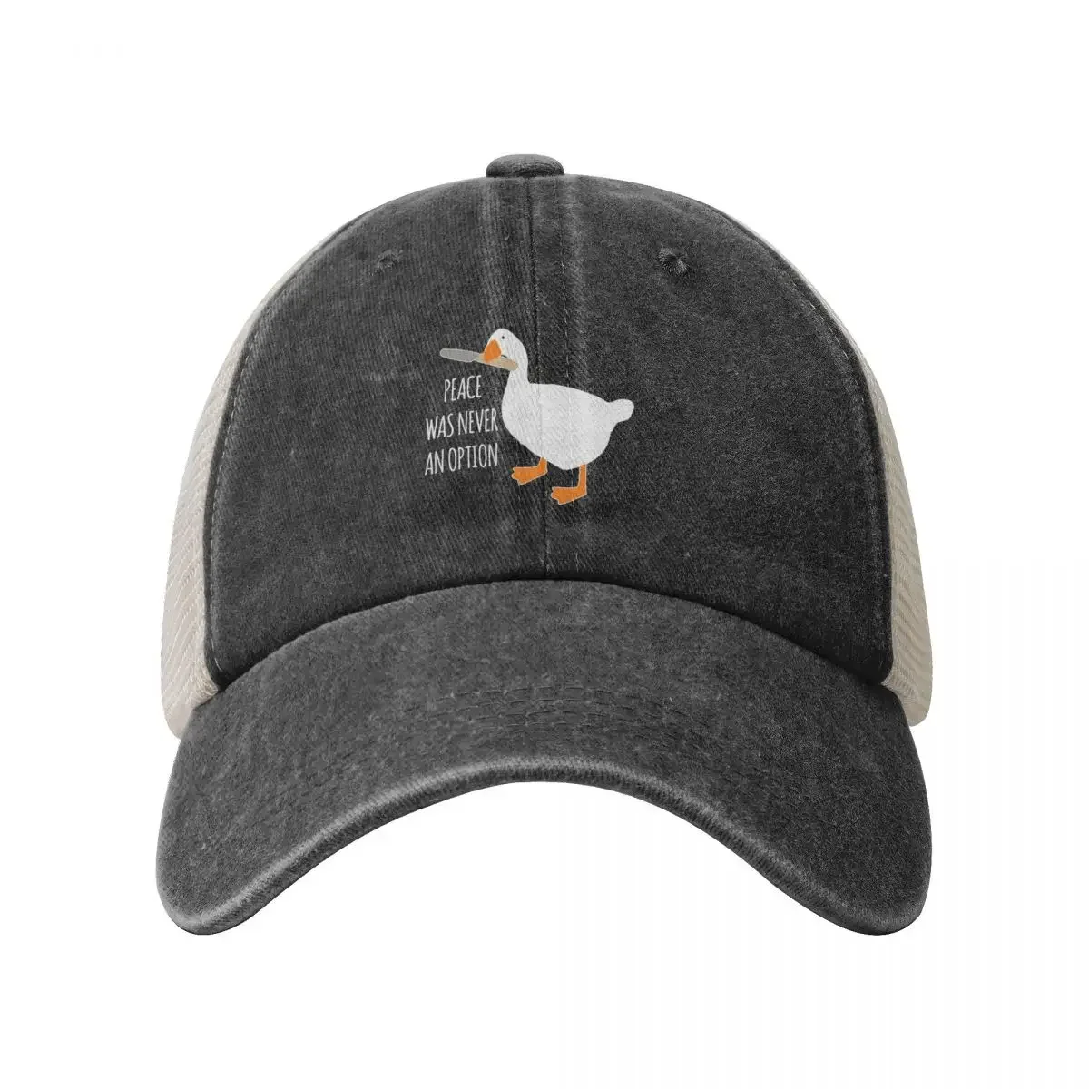 Goose Knife Peace Was Never An Option (Quote Meme) Baseball Cap Golf Cap cute Fashion Beach Men Hats Women's