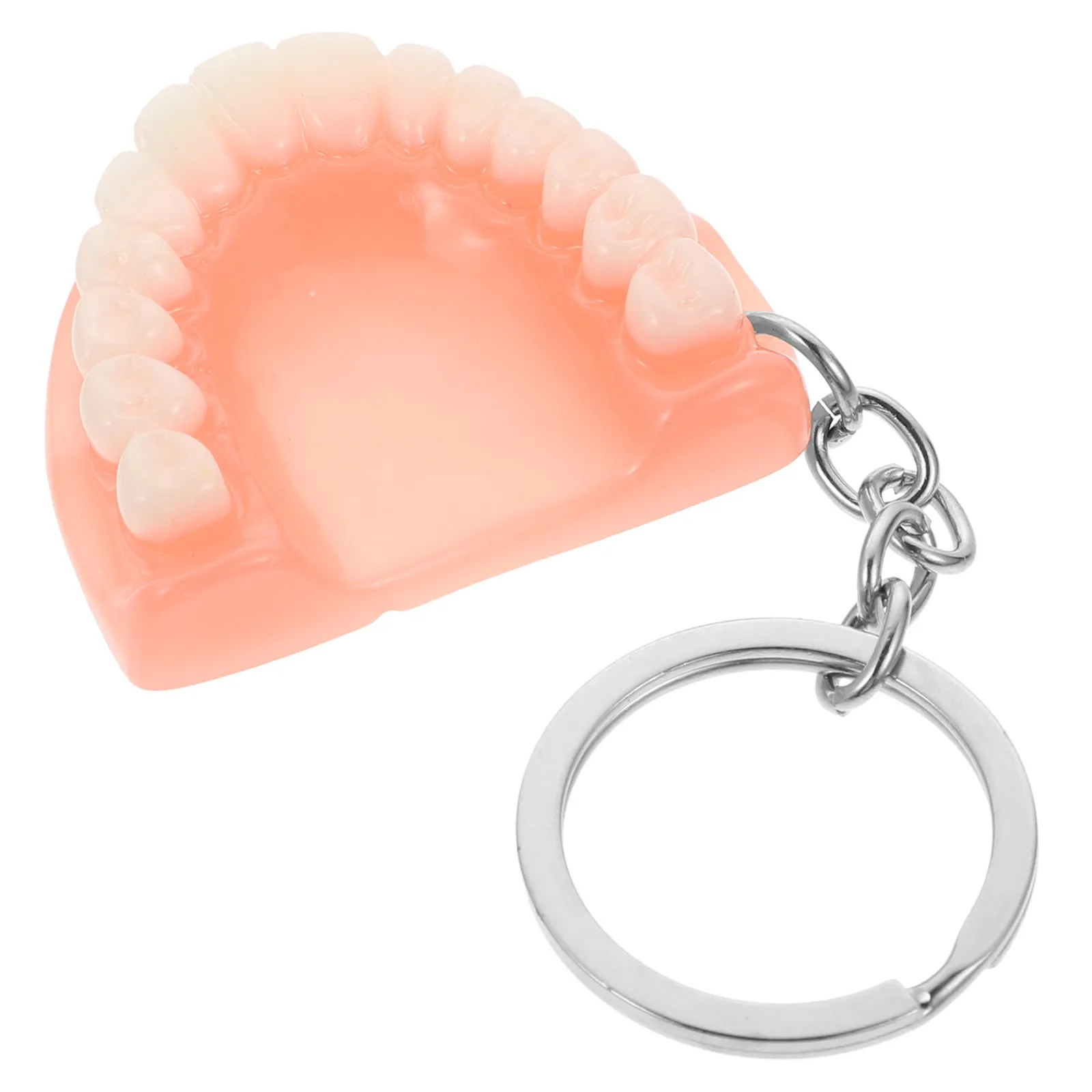 1Pcs Denture Keychain Halloween Theme Resin Funny Spoof Creative Key Ring Hanging Decor for Keys Backpack Lanyard Supply