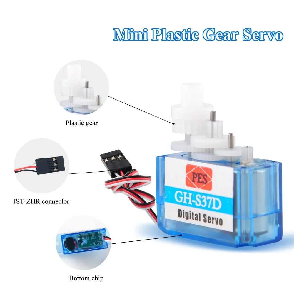 GH-S37D 3.7g Micro Analog Servo Mini Super Light 3 7g Servo for RC Quadcopter Airplane Helicopter Boat Toys 3.6-4.8V