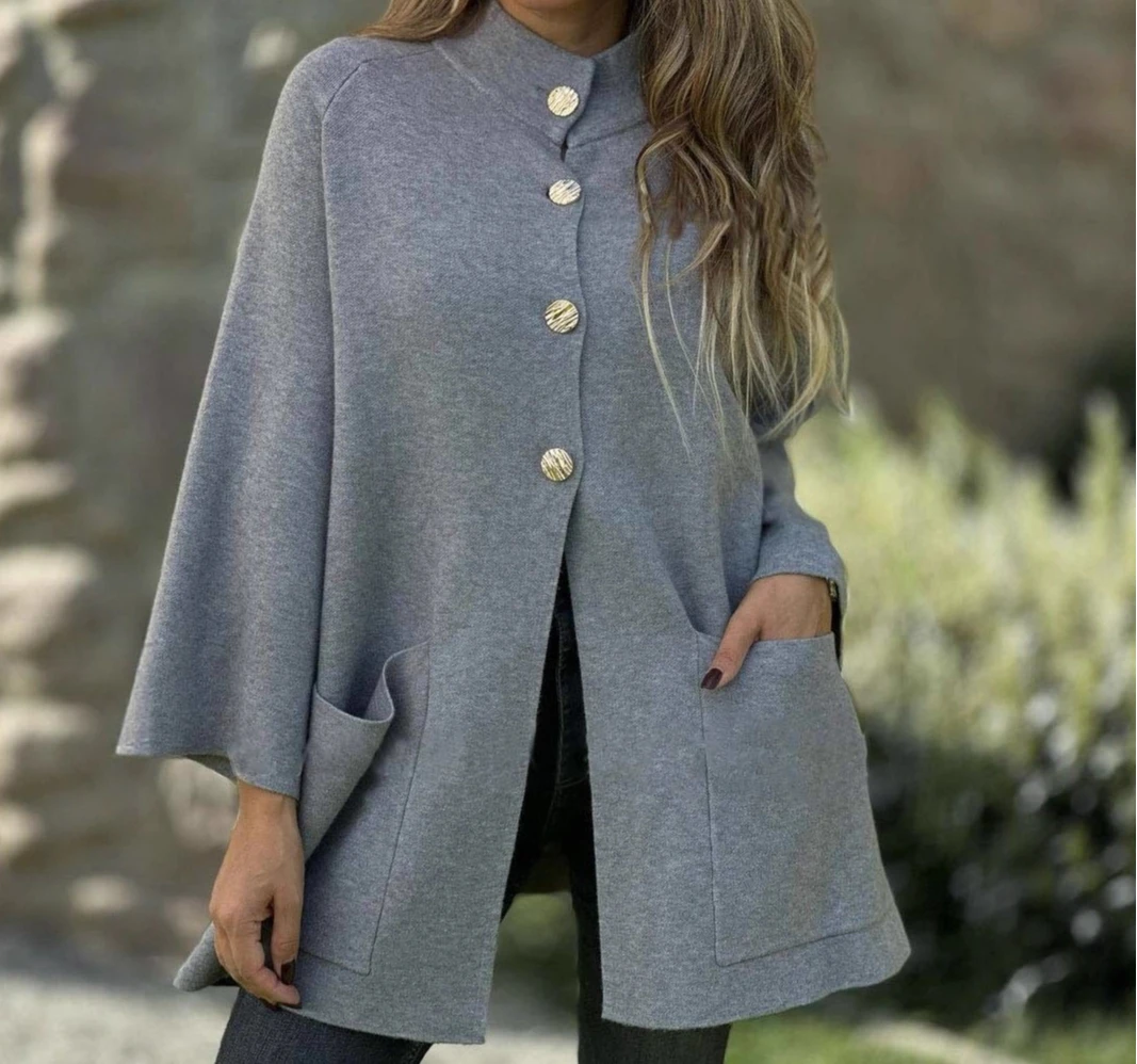 معطف صوفي غير رسمي عصري جديد لخريف وشتاء 2025 سترة صوفية واحدة الصدر للنساء #4