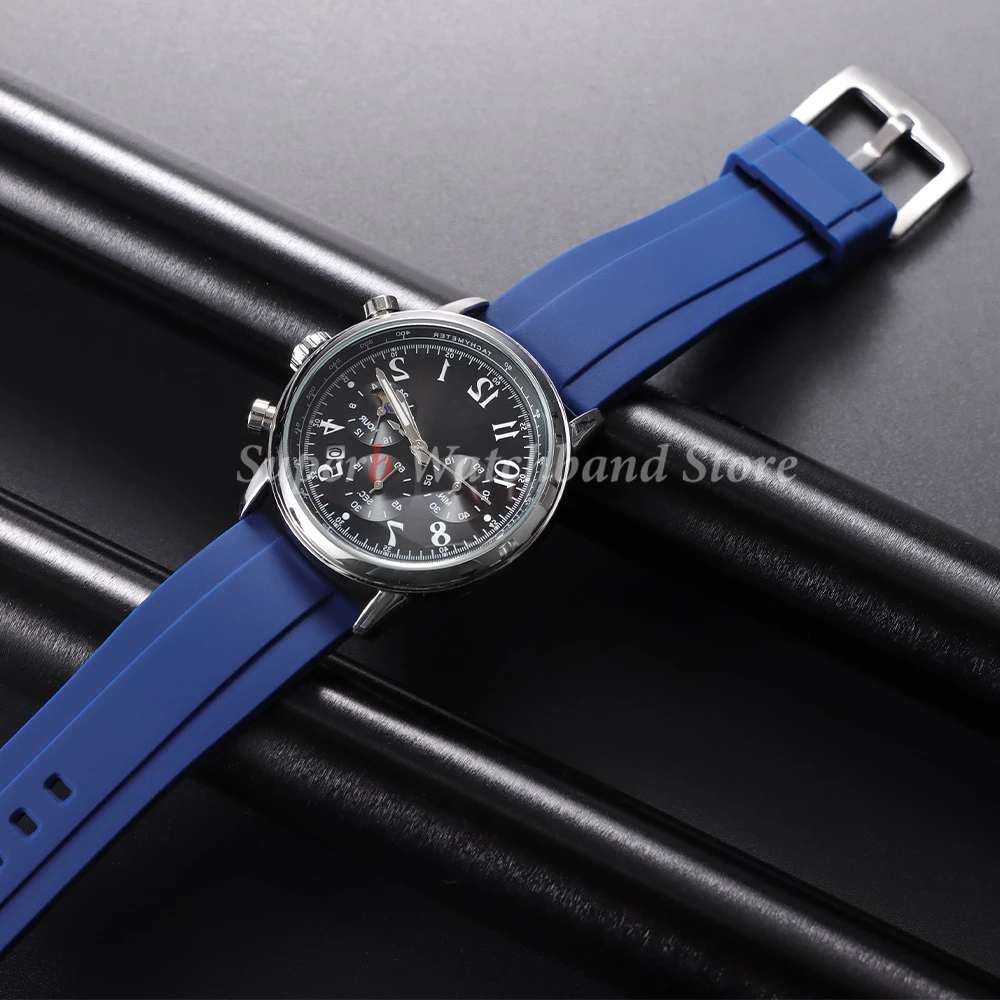 Резиновый ремешок 20 мм 22 мм для Rolex для Omega, мягкий спортивный универсальный водонепроницаемый силиконовый ремешок для часов для браслета Seiko