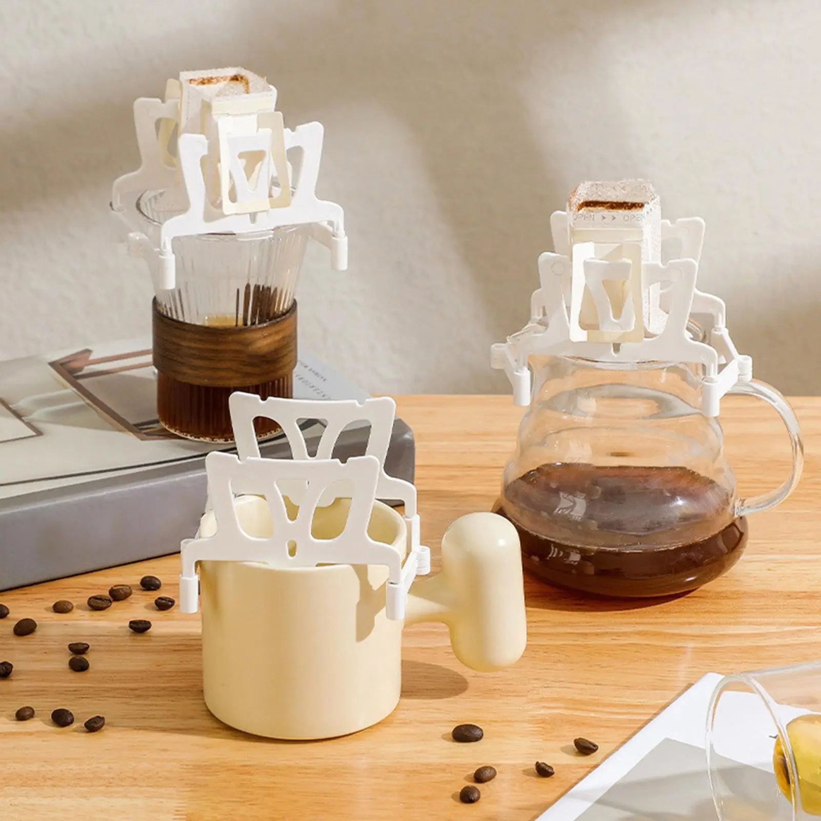 Foldable Coffee Filter Holder Reusable Lightweight Cup Holder Filter Without Leaking Residued Hand Brewed Coffee Rack Outdoor