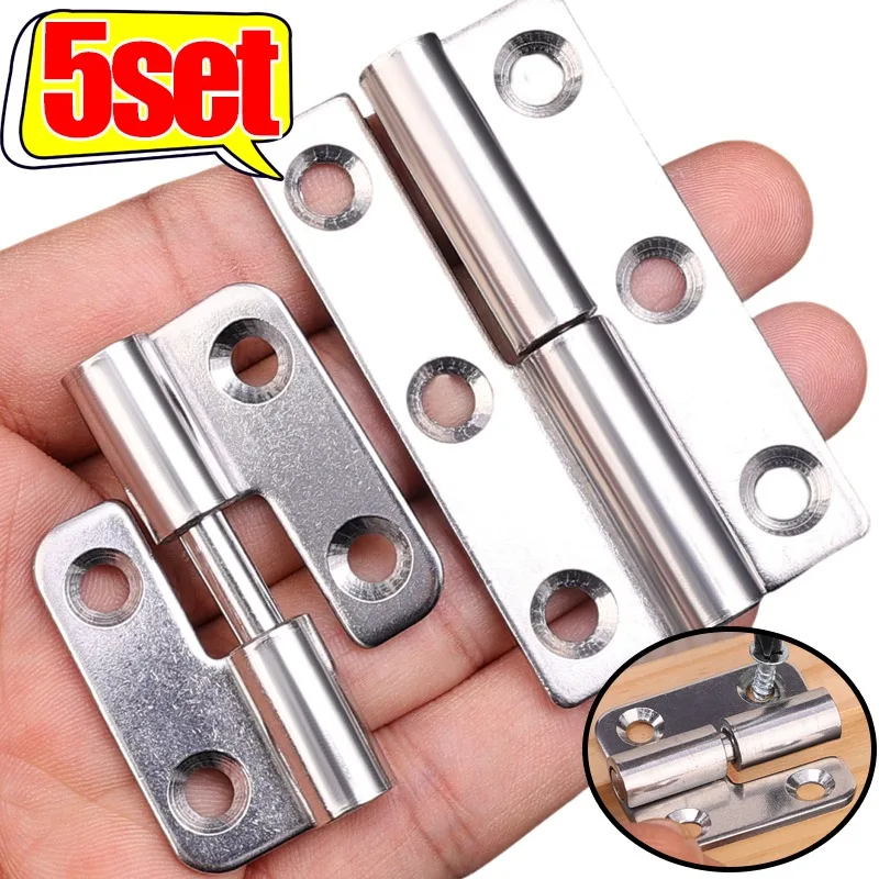 Detachable Hinge Slip Joint Lift Flag Off Door Hinge Stainless Steel Door Connector Left Right Flat Hinge Furniture Hardware