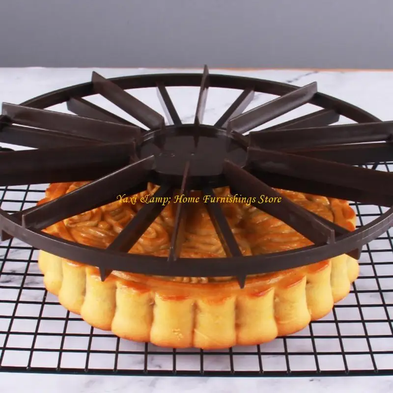 W8EA Cake Portion Slice Marker 10/12 Piece Equal Portion Round Cake Bread Divider Cutter Slicer Ring Safe Non-Toxic DIY Cooking