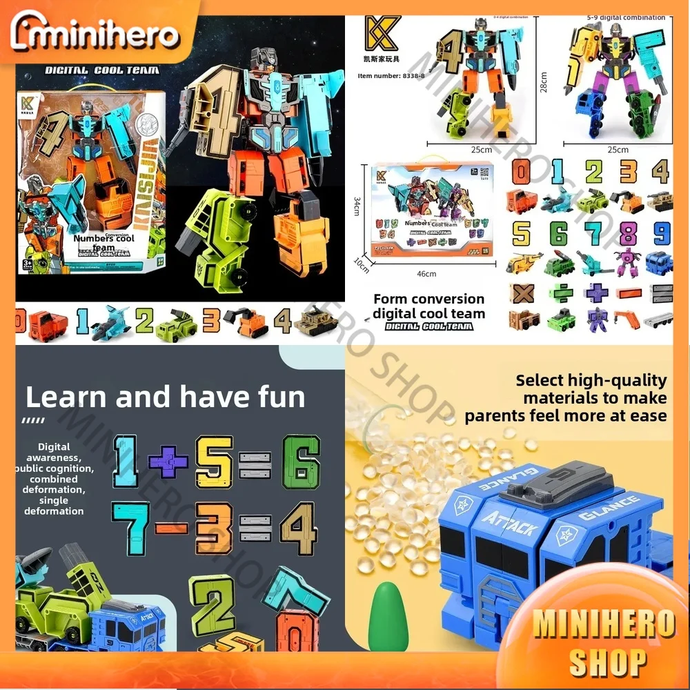 

Educational Large Digital Robot Transformer Toy Set for Kids – Building Blocks Action Figure Collectible Plaything with Home