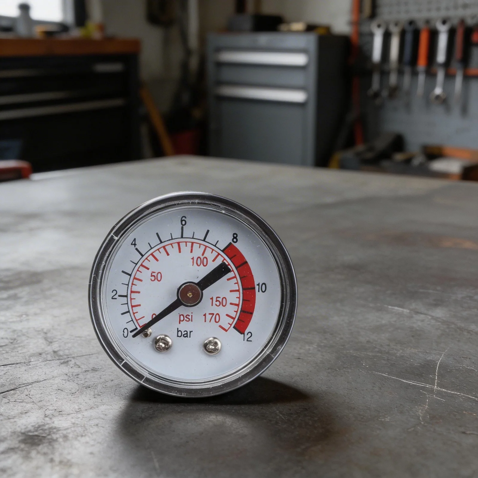 Accurate Compressor Gauge for Pneumatic Systems Pressure Range 0 170 PSI (0 12 Bar) Reliable Male Thread Connection