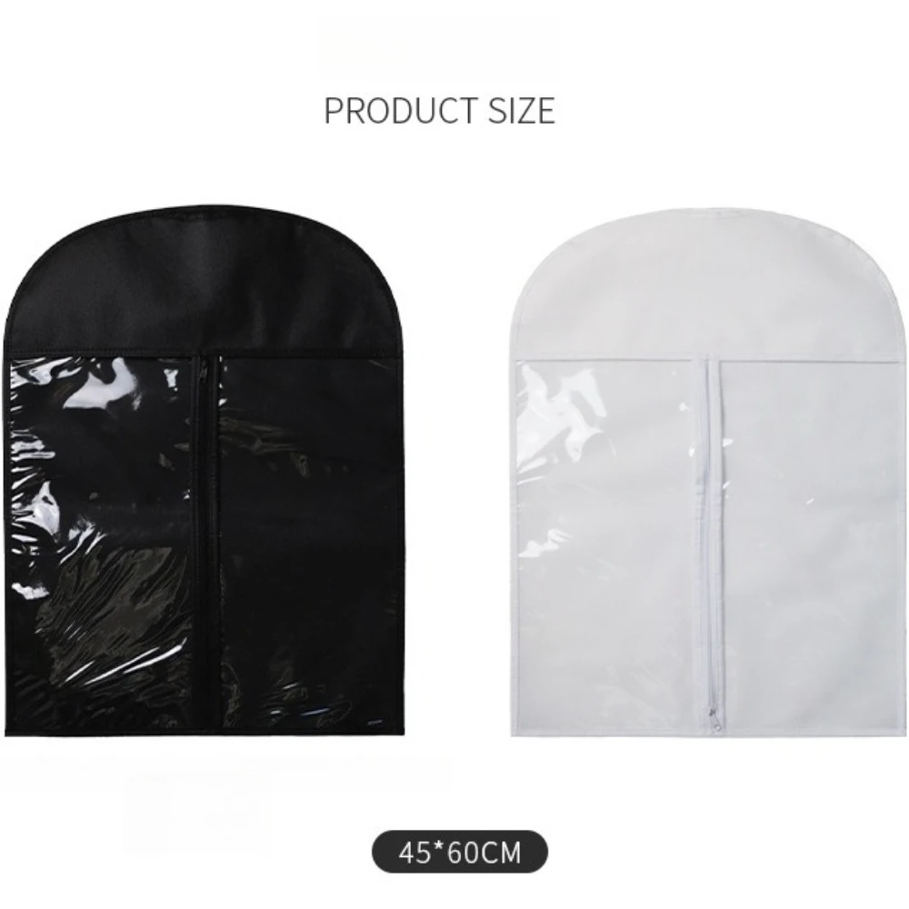 

1pc 45x60cm Non-woven Fabric Chain Hair Storage Bag for Wigs Transparent Hair Dust-proof Packaging Bag with Clothes Clips