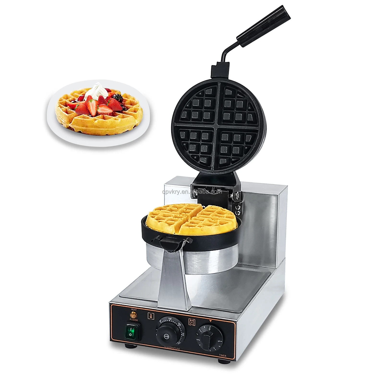 

Commercial 1200W Belgian Waffle Maker Non-Stick Waffle Baking Pancake Stainless Steel Snack Machine for Breakfast