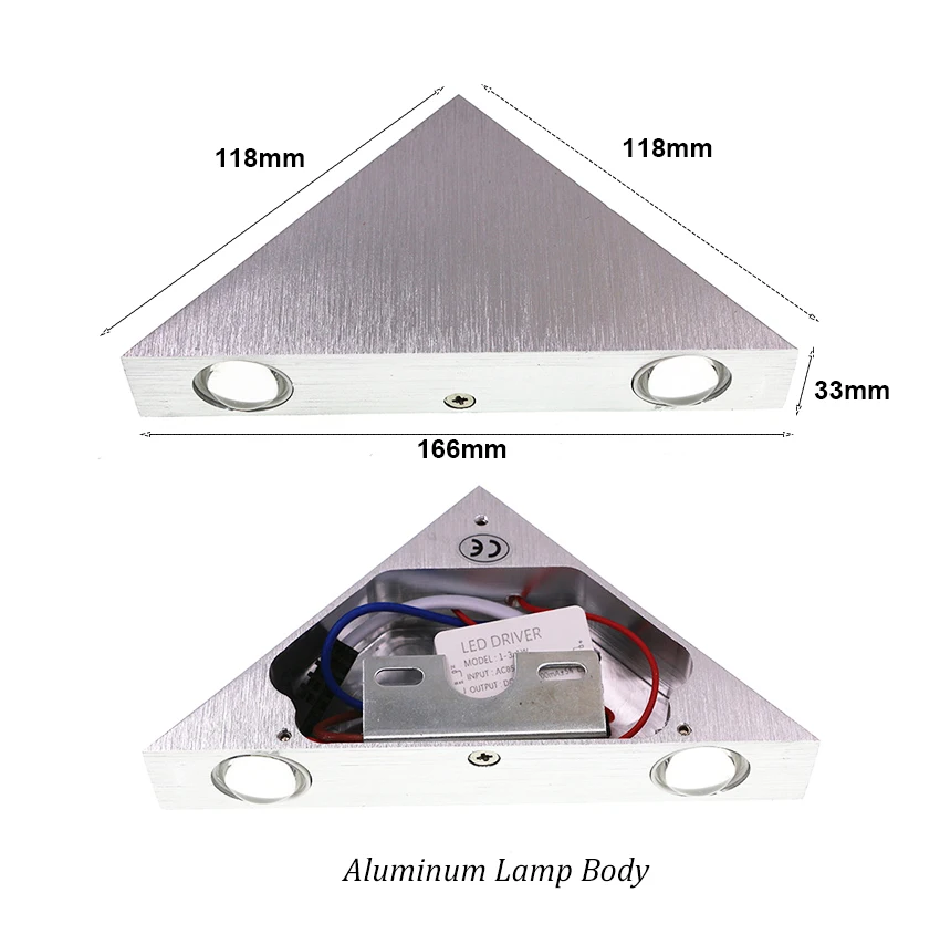 Imagem -06 - Lâmpada de Parede Led Corpo Alumínio Triângulo Luz Parede para o Quarto Casa Iluminação Luminária do Banheiro Arandela Nr41