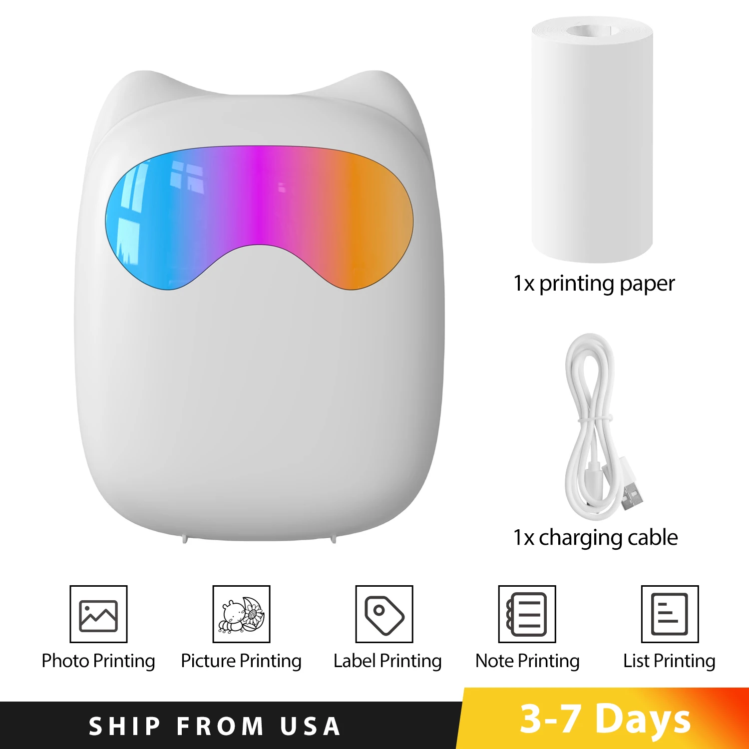 Mini Portable Thermal Printer For Kids Wireless Bluetooth Printing Label Photo Picture Note Inkless Printing Impresora Portátil