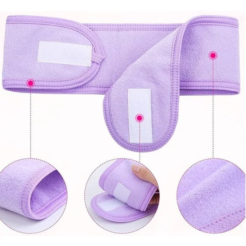 Stirnbänder zum Wickeln für Make-up, Hautpflege, Duschen, 30 Stück, Logo anpassbar, verstellbare Schal-Stirnbänder für modische Damen und Herren – Detail 5