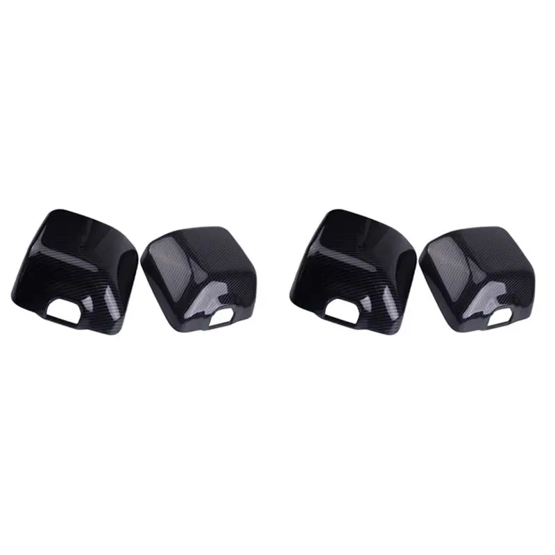 

4Pc Black Carbon Fiber Exterior Right & Left Side Door Mirror Cover Trim Accessories Fit For Jeep Wrangler JL 2018-N30R