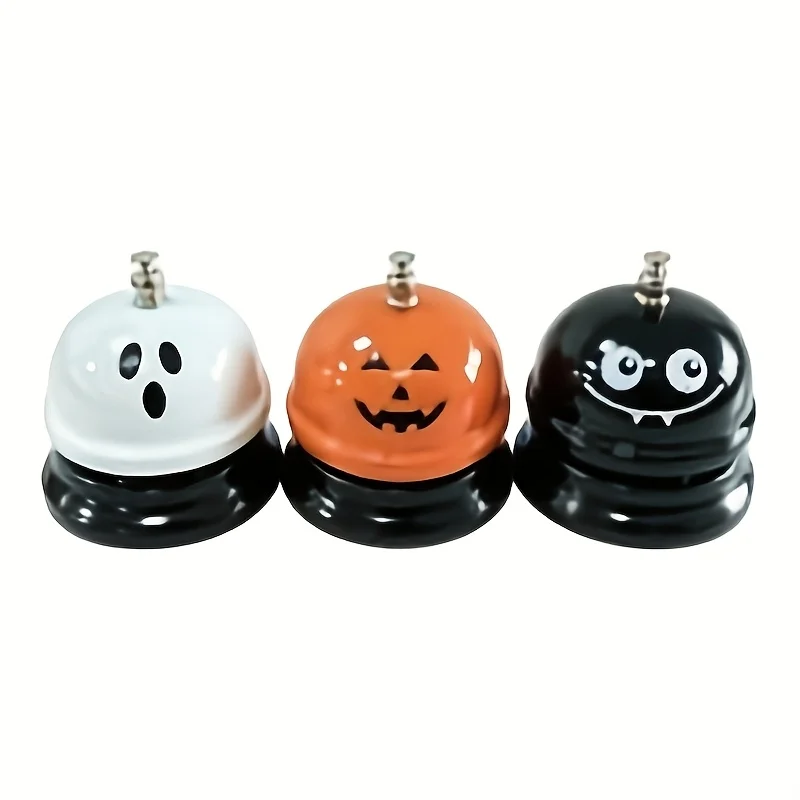 Halloween Themed Call Bell, Ghost Pumpkin Monster Metal Service Bell,Party Table Decoration Prop for Bar Restaurant Home