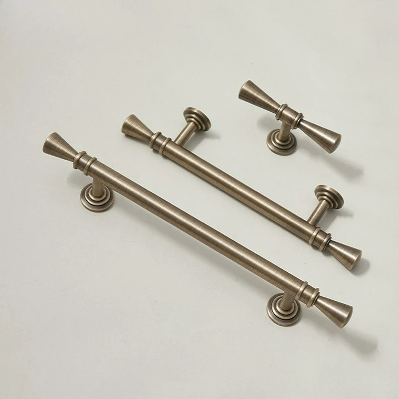 French Retro Style Brass Shoe Cabinet Door Handle, New Chinese Antique Style Drawer Wardrobe Door Handle