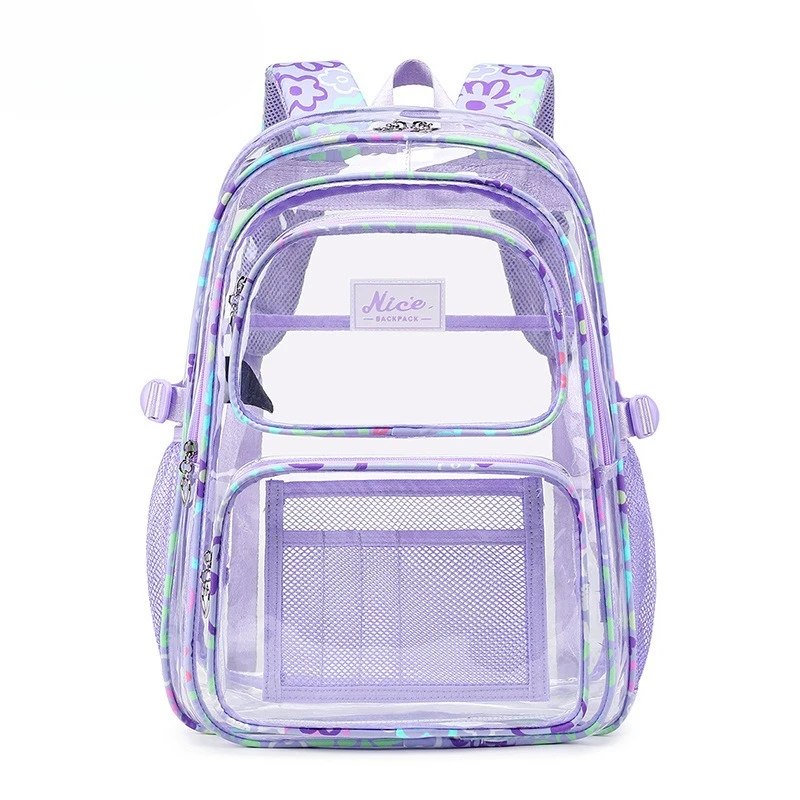 

Transparent Backpack for Women Large Capacity Casual Children Backpack Back To School Bags Class Bags for Girl Designer Bags Sac