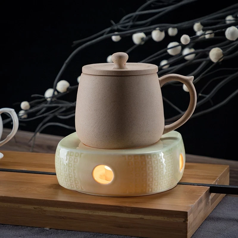 Ceramic Candle Heater Flower Tea Warmer Heating Base Boiled Wine Flower Tea Coffee Heated Insulation Base Japanese Style