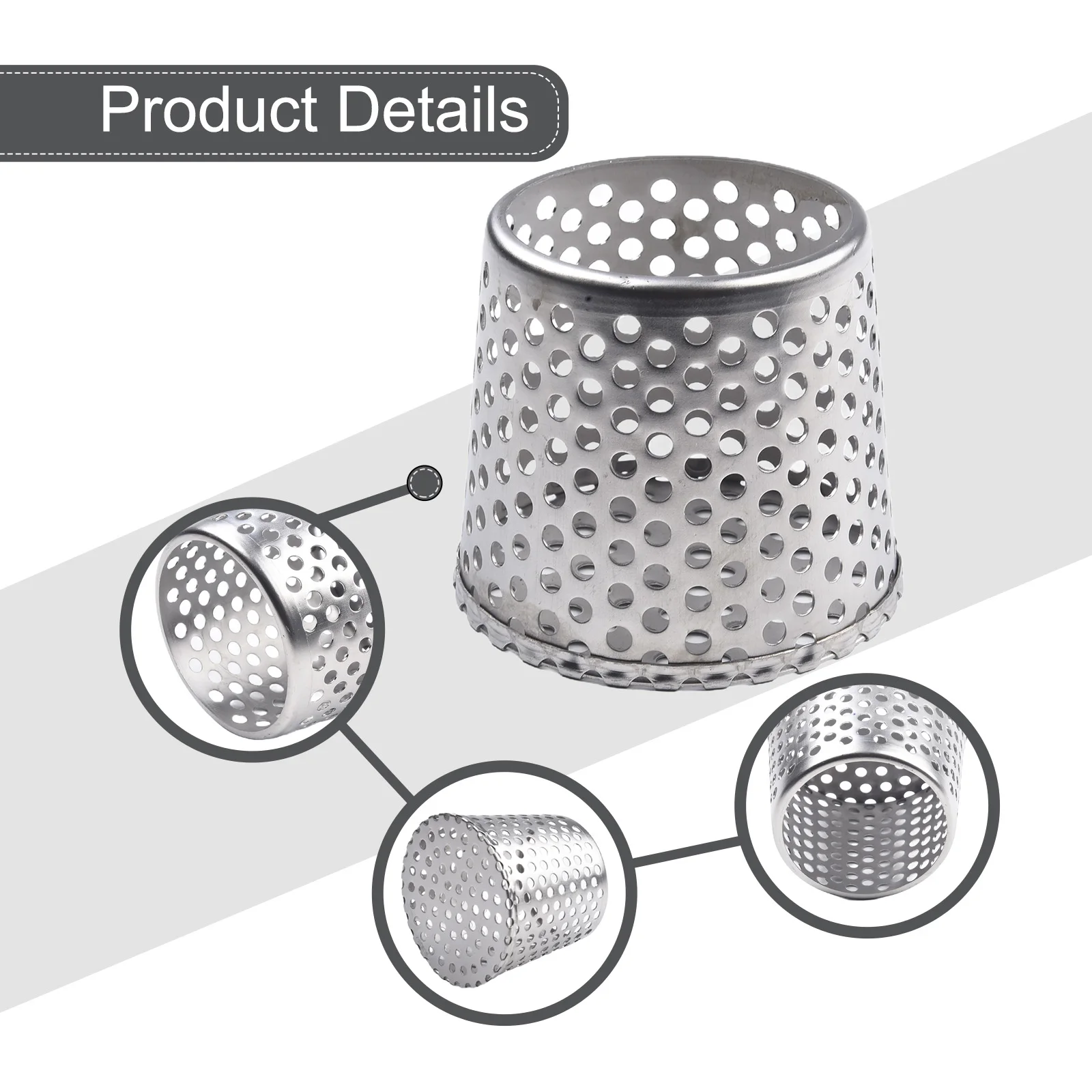 Stainless Steel Anti Blocking Rooftop Floor Drain Cover For Drainage Outdoor Tool Side Circular Hole Drain Screen Strainer