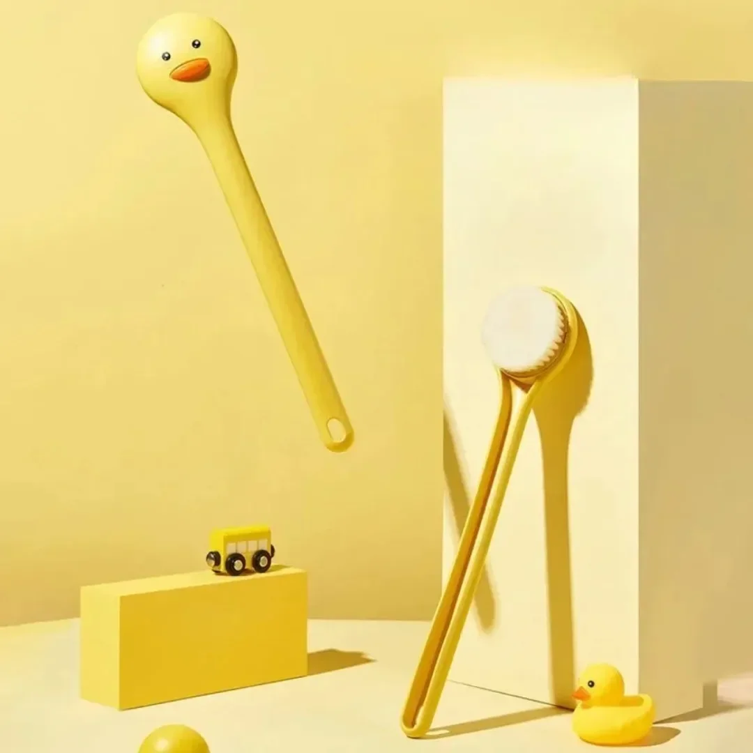 لينة حمام الظهر الغسيل الأصفر بطة فرشاة حمام دش النايلون فرشاة تنظيف مع مقبض التقشير سنفرة الجسم أدوات حمام الجلد