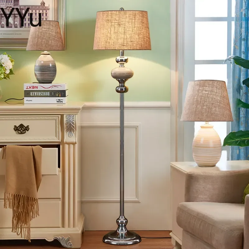 for American Modern Pastoral Simple Floor Lamp Living Room Sofa Decorative Lighting Atmosphere UL Certified Standing Light