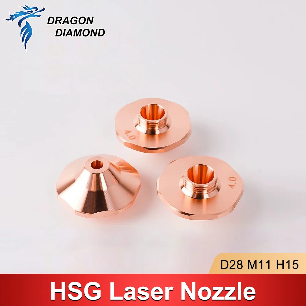 HSG D28 M11 H15 Laser Cutting Nozzle Hexagonal High Speed Copper Nozzle Lace Bevel SC SE DC For HSG Fiber Cutter Machine