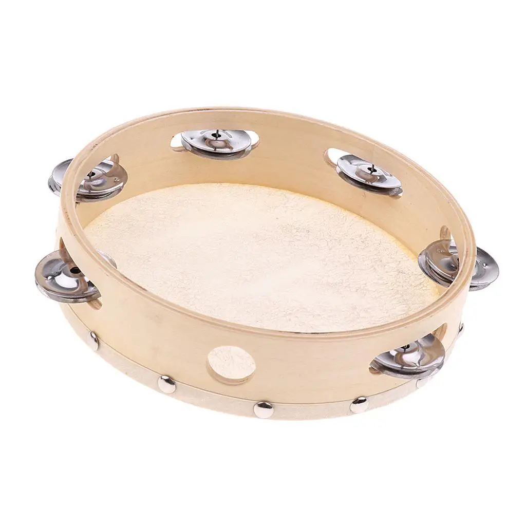 Hand Tambourine Percussion Toys Musical Instrument for Dancing Parts 8 Inch