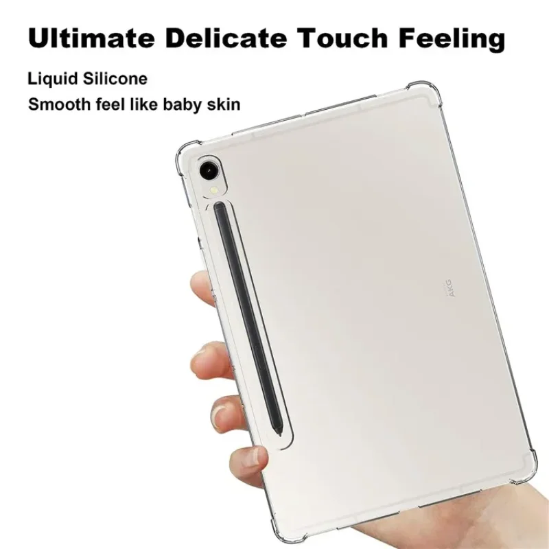 Slim Funda dla Samsung Galaxy Tab S9 SM-X710 SM-X716B 11 "etui na tablet przezroczyste TPU tylna pokrywa poduszki powietrzne odporna na wstrząsy obudowa ochronna