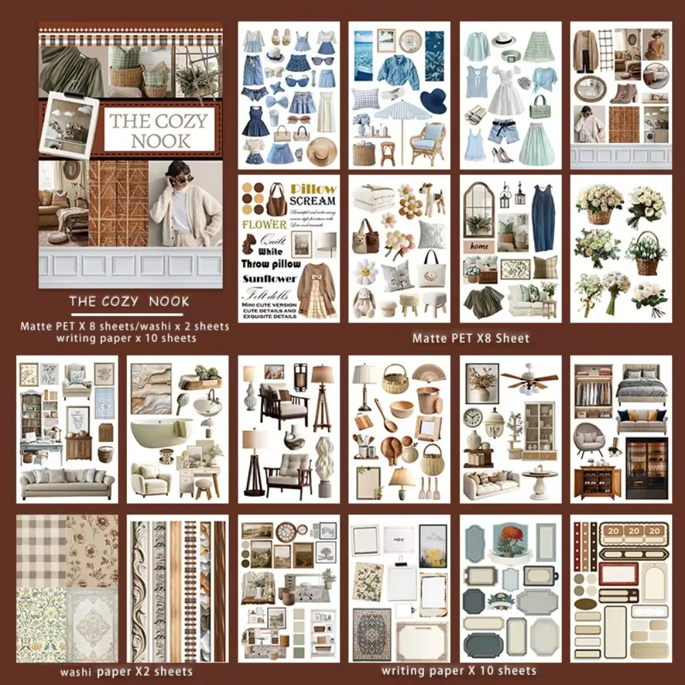 

20 листов/книга, предварительно вырезанная эстетическая наклейка, книга, сделай сам, поделки, мультисцена, матовая наклейка для домашних животных, наклейка для скрапбукинга, скрапбукинга