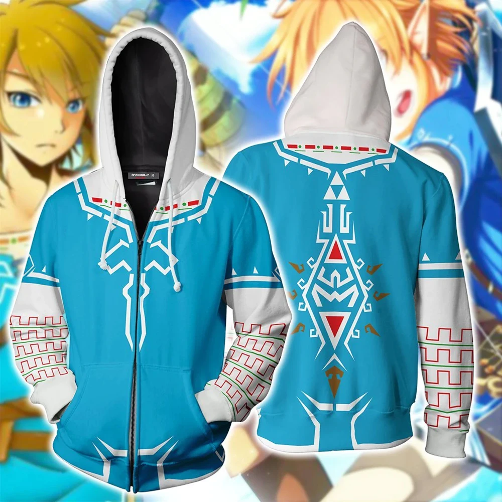 

The Legend Of Zelda Breath Of The Wild Link Косплей Новый вид Толстовка на молнии 트레이닝복세트 남자 Moletom Masculino Ropa Hombre