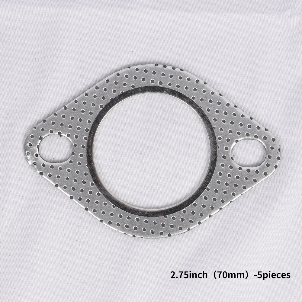 Car Exhaust Downpipe Flange Gasket Exhaust Pipe Gasket Universal Two holes 5 PCS 2.0/2.16/2.36/2.5/2.75/3.0 inch