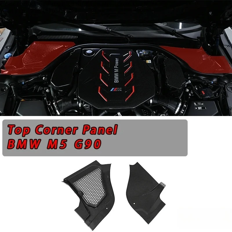 

For BMW G90 M5 Dry Carbon Fiber Engine Bay Cover Set Carbon Fiber Top Corner Panels