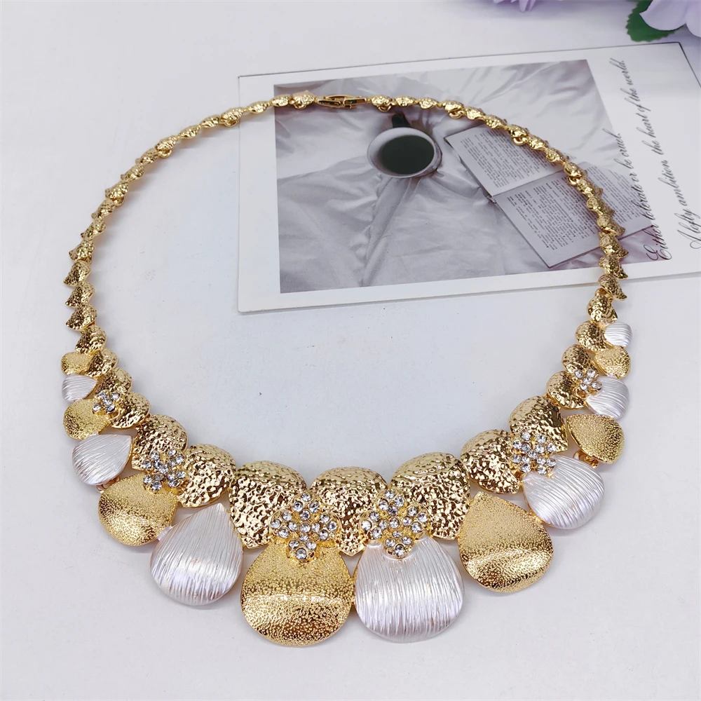 ESALE Luxury Design Women Jewelry Set High Quality Upscale Necklace Earrings Bracelet And Ring Jewelry Wedding Party Gift