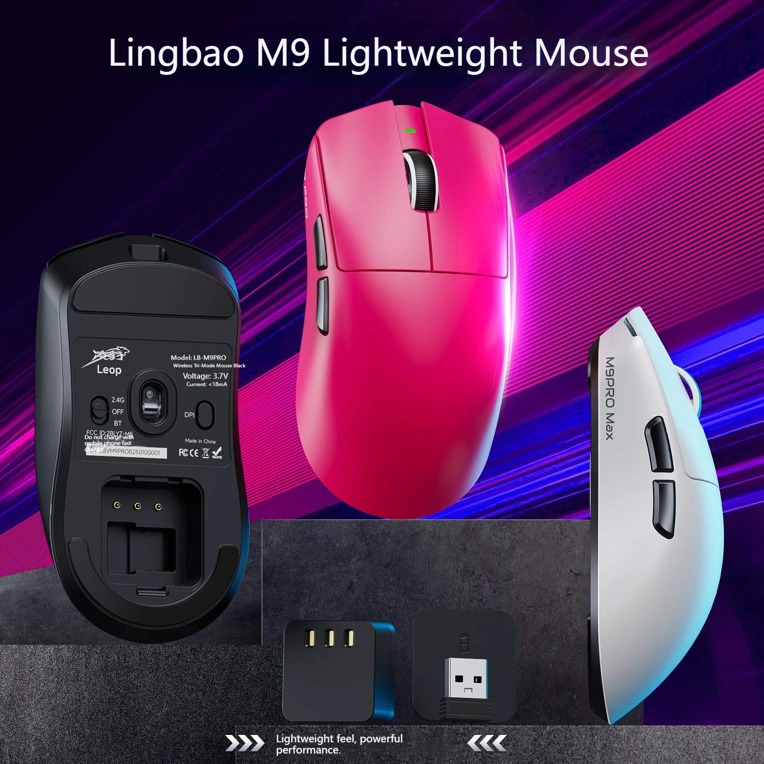 souris-de-jeu-lingbao-m9-pro-max-batterie-interchangeable-sans-fil-bluetooth-tri-mode-paw3395-paw3950-legere-e-sport-interrupteur-ttc-8000-hz