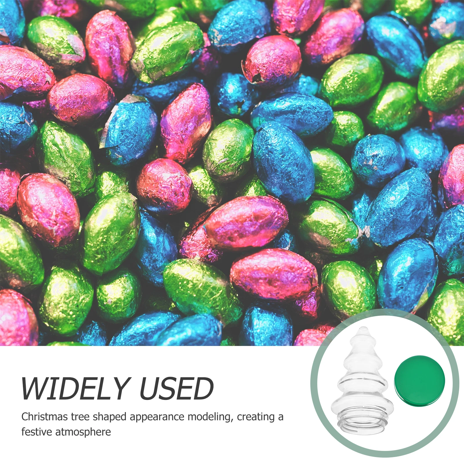 

Festival Candy Container Set 3Pcs Clear Christmas Tree Bottles Plastic Sugar Jars Xmas Party Favors Decorative Storage