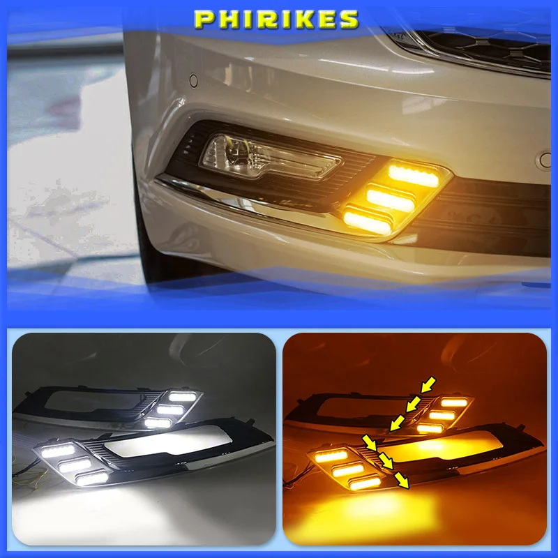 

1set for Ford Fusion Mondeo 2017 2018 LED DRL Fog lamp Daytime Running Light Daylight Waterproof Styling light