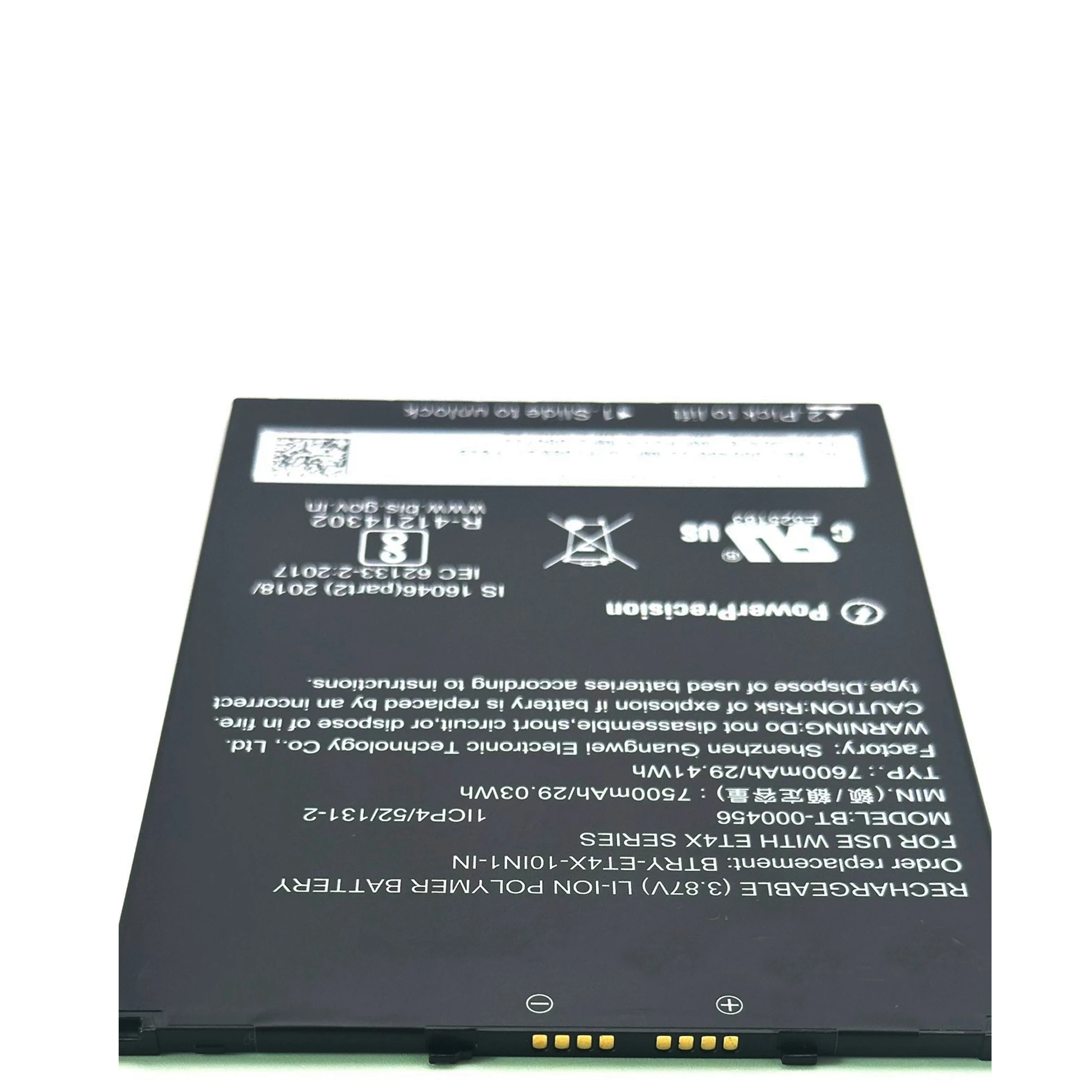 Genuine Original 7500mAh 29.03Wh BT-000456 Battery For Zebra ET4X