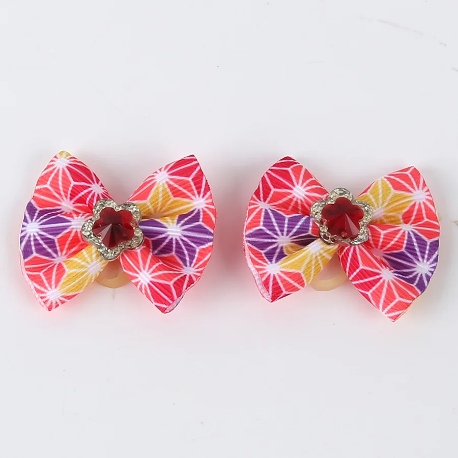 10pcs Dog Grooming Hair Bows Dog Bows Mix Colours Small Dog Accessories Dog Hair Rubber Bands Pet Headwear Pet Supplier