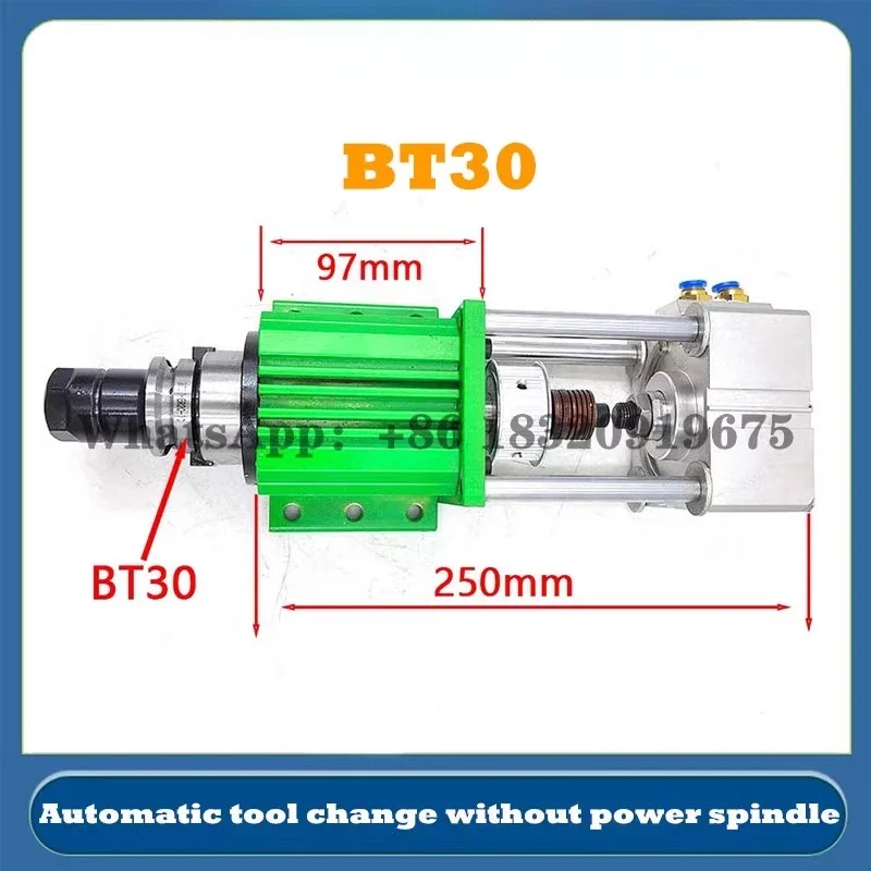 

BT30 unpowered spindle cylinder pneumatic semi-automatic tool changing spindle suitable for carving, drilling, milling