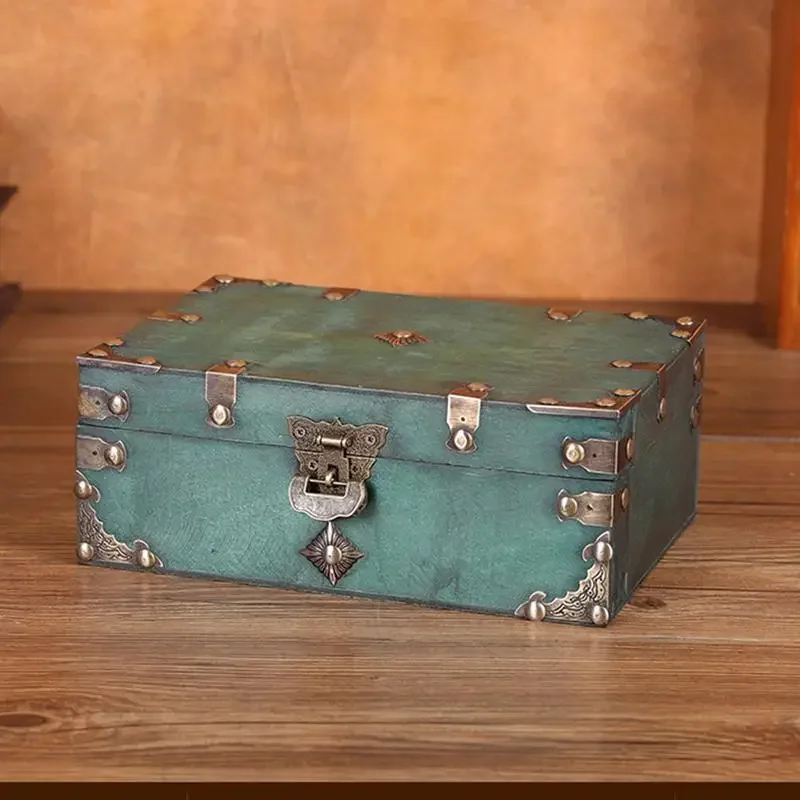 

Retro Storage Box Jewelry Wood Wooden Lock Catch Organizers Vintage Gifts Container Sundries Organizer Storage Boxes