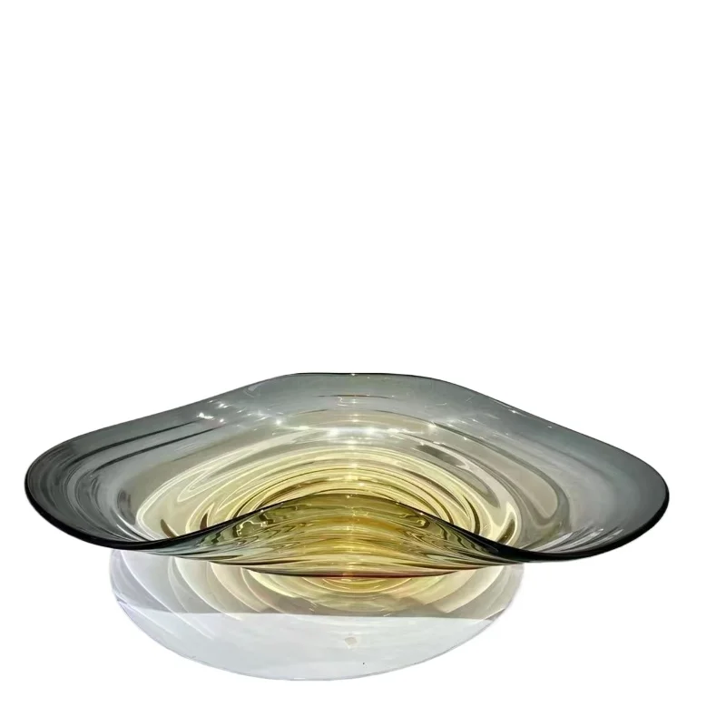 Modern thickened special-shaped glazed large fruit plate ornament,  model room  desktop candy storage plate