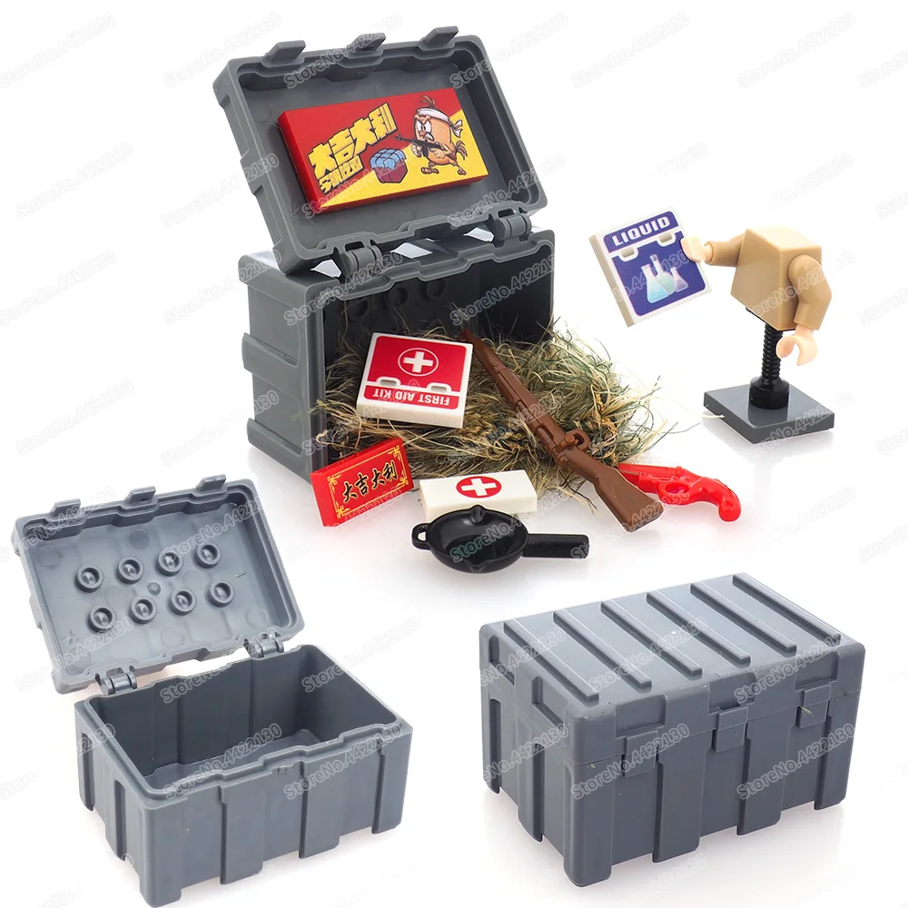 Jedi Survival Boxs Building Block Moc Soldier Figures Treat Bag Camouflage Clothes Weapons WW2 Supply Model Child Gifts Boy Toys