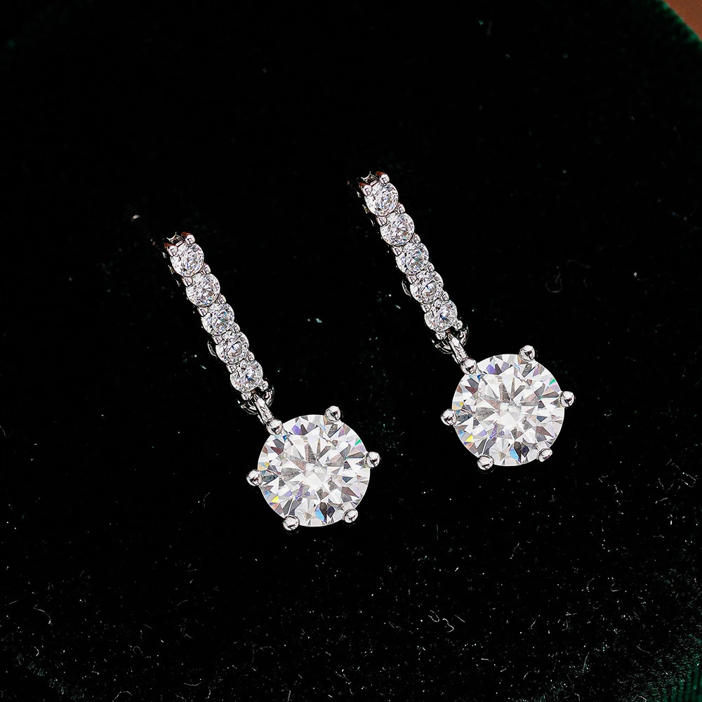 1 ctx2 Moissan ite Tropfen Ohrringe für Charm Lady Silber Schmuck mit königsblauer Farbe Goldgelb Farbe Femald Dating Geschenk – Detail 17