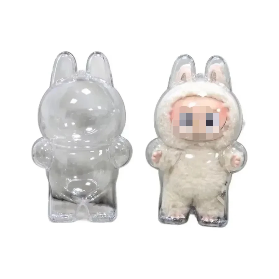 V1 V2 Labubu Protective Cover Labubu Protector Case Sitting Party Transparent Protective Shell Dust Cover Doll Transparent Cover