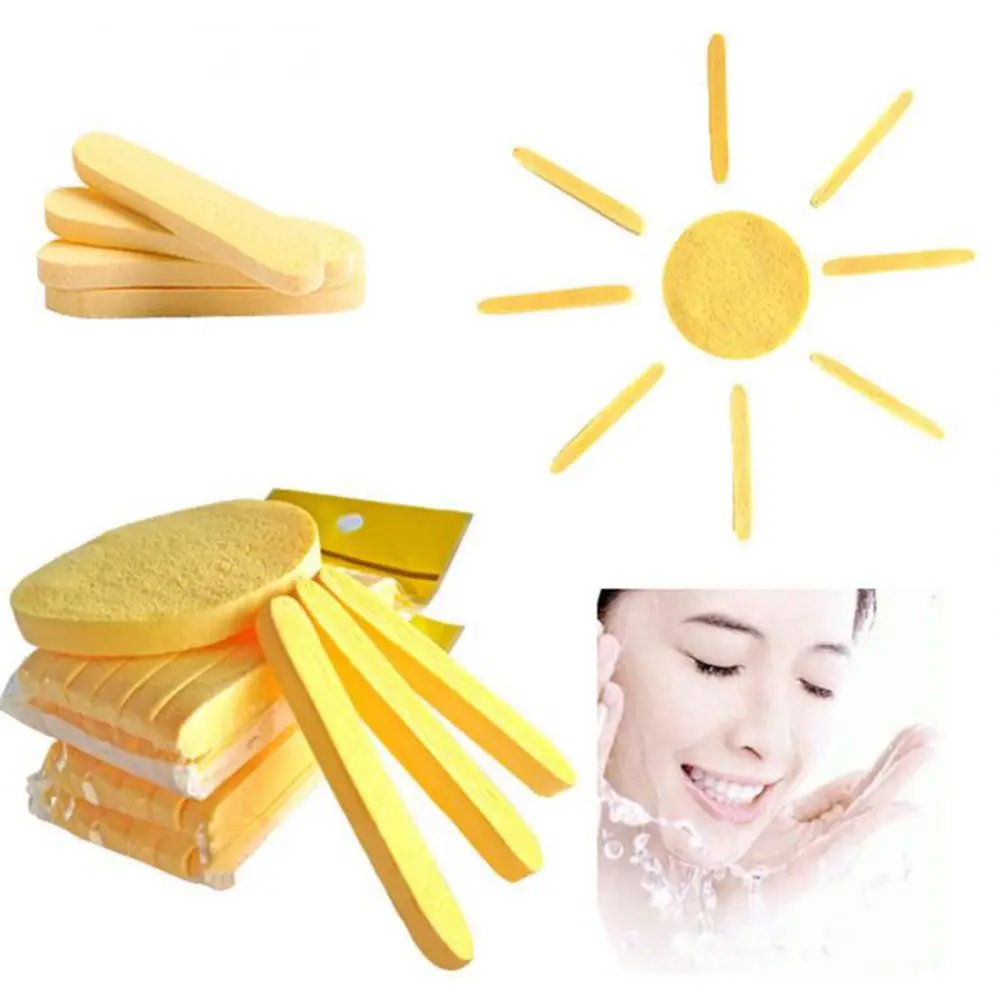 Makeup Remove Facial Skin Care Mat Face Cleansing Wash Cleaning Yellow Foam Sponge Puff Stick