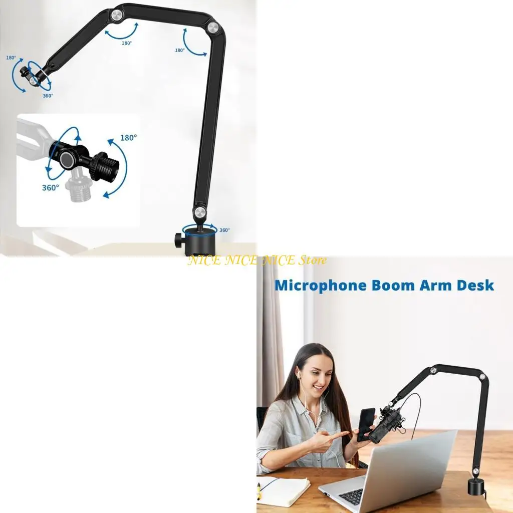 

E0BB Mic Suspension Boom Arm Stand with 3 Section Adjustable Microphone Stand
