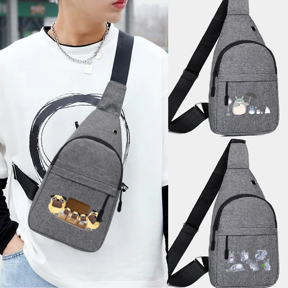 

Transverse Men Shoulder Bag Chest Bags Crossbody Bags Cartoon Print Women Handbags Fashion New Outdoor Sport Clutches Cross Body