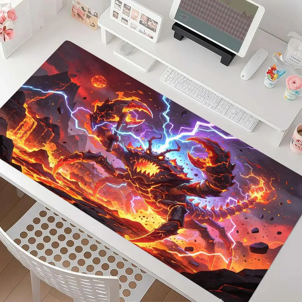Ice Thunder Bear Warrior Gaming Mouse Pad Thick Rubber Smooth Glide Large Size For Esports Desk Decor