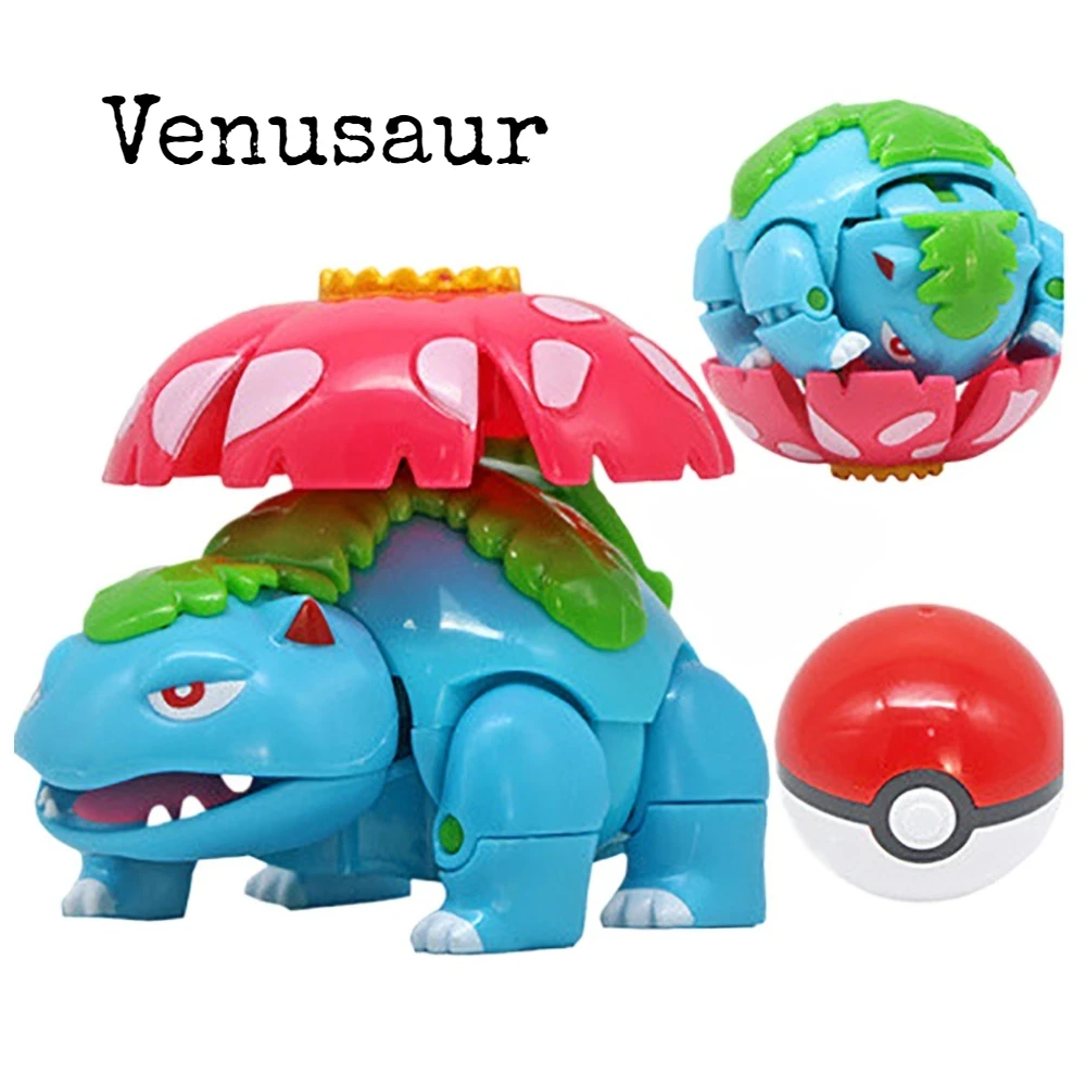 

Popular Anime Pokémon Toys Pikachu Bulbasaur Mewtwo Psyduck Transformable Egg Exquisite Desktop Ornament Doll Children's Gifts